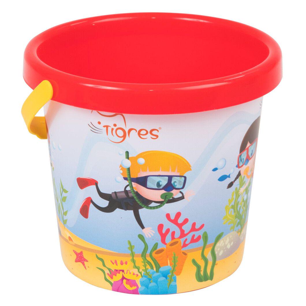 Детское Ведерко для песка Tigres с термонаклейкой 1 л