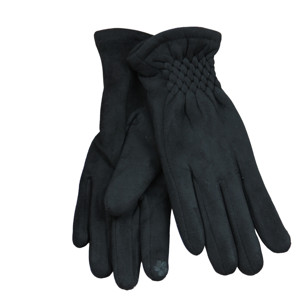 Перчатки женские сенсорные велюровые на меху с резиновой вставкой M-L (33972)