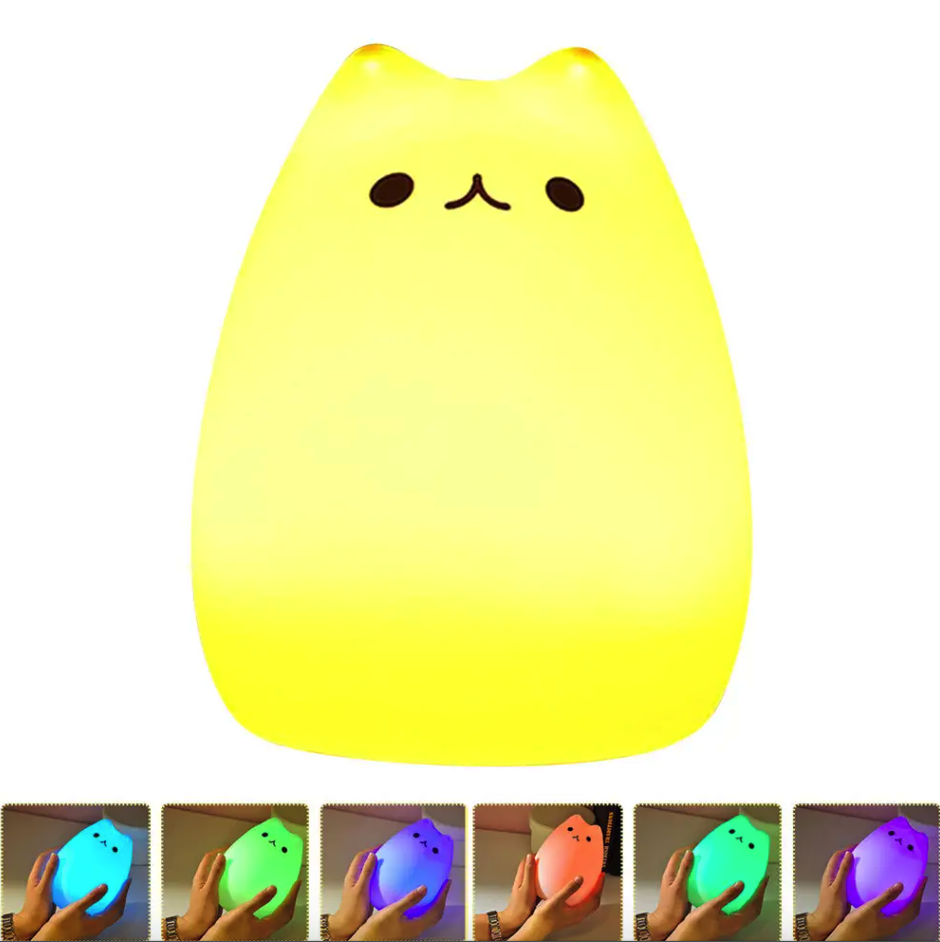 Ночник силиконовый детский Котик 7 режимов - фото 2