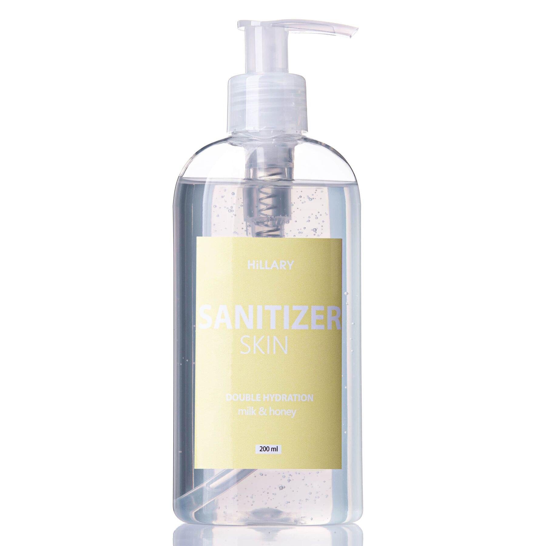 Антисептик Санитайзер Hillary Skin SANITIZER DOUBLE HYDRATION milk & honey 200 мл (2314500000070)