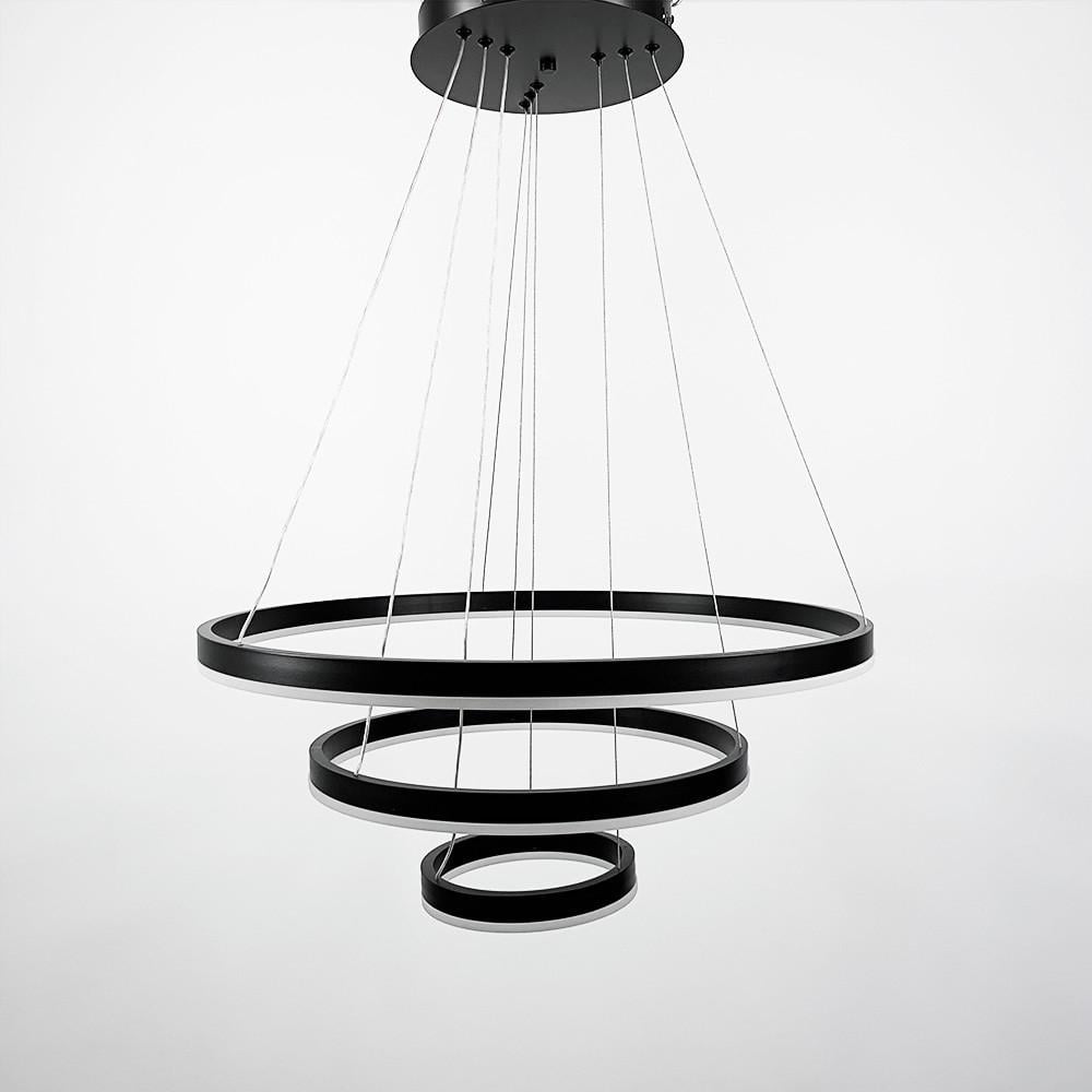 Люстра Led на три кольца 60/40/20 см Черный (G 68-600+400+200 BK) - фото 1 Люстра Led на три кольца 60/40/20 см Черный (G 68-600+400+200 BK) - фото 1