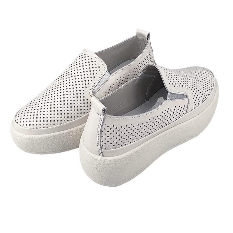 Лофери жіночі шкіряні імітація перфорації 10152-2 p. 41 26,2 см Бежевий - фото 3