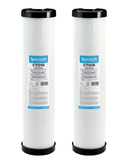 Комплект картриджів зі спресованого активованого вугілля Ecosoft CTO10 4,5"х20" 2 шт. (CHVCB24520ECO)