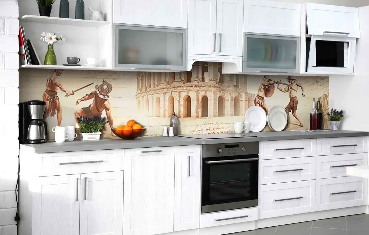 Кухонный фартук Гладиаторские бои виниловый самоклеющийся 65х250 см Кухонный фартук Гладиаторские бои виниловый самоклеющийся 65х250 см