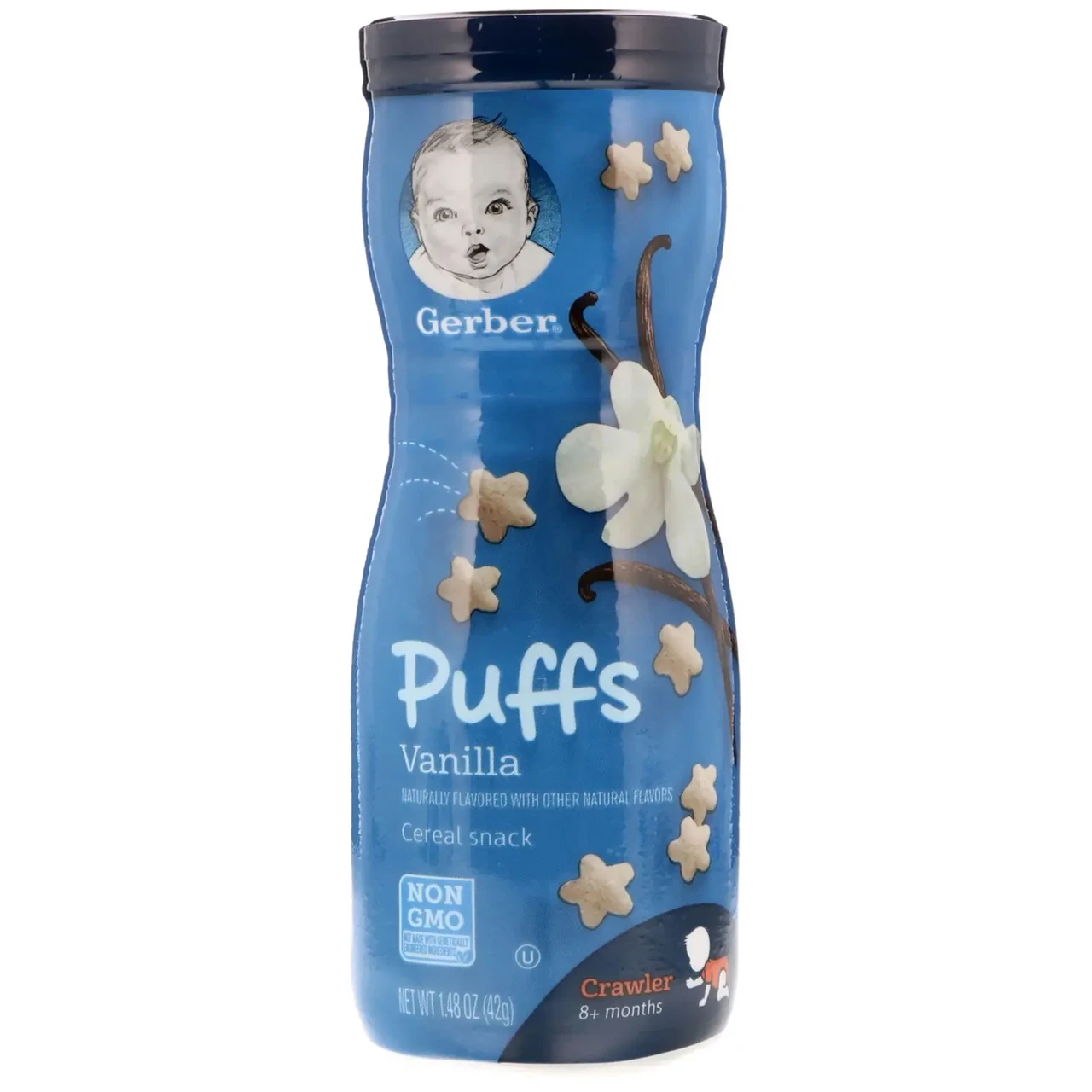 Дитячі пуфи Gerber Puffed Grain Snack Ваніль від 8 місяців 42 г - фото 1