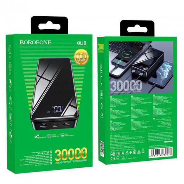 Повербанк BOROFONE Extremek BJ8 30000 mAh 2USB/1Type-C 2A Black - фото 7