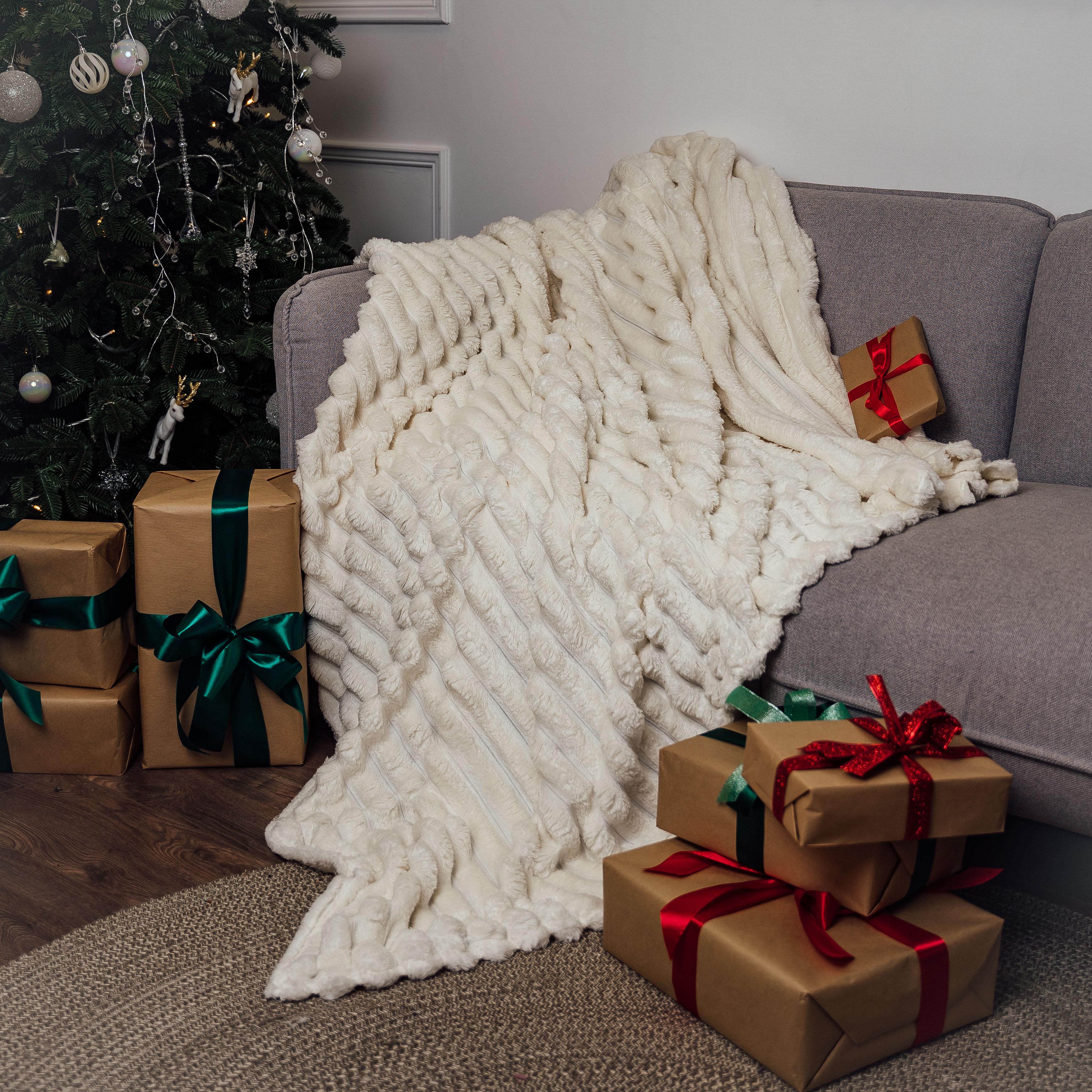 Плед Милый Шарпей евро 200x230 см Белый (87266)