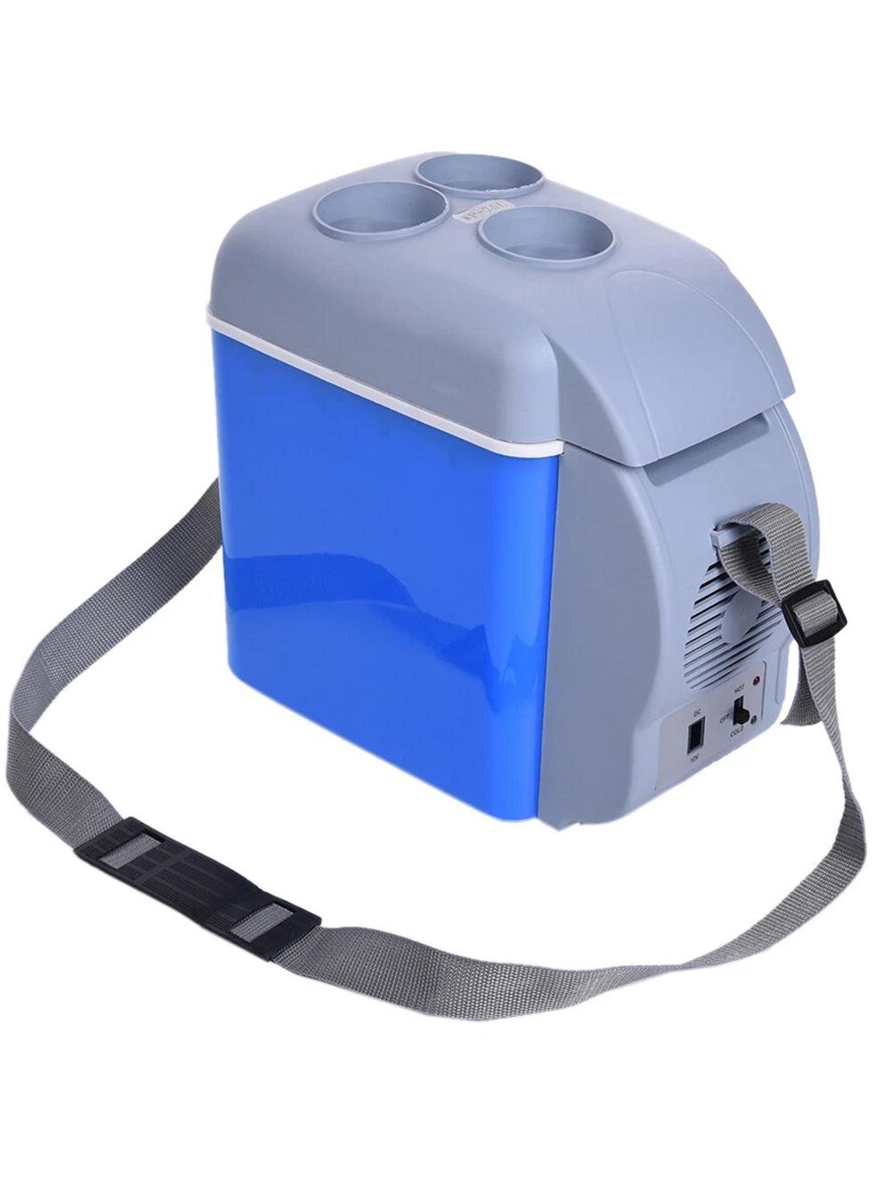 Автохолодильник портативний від прикурювача DC 12v 7,5 л Синьо-сірий (fdf65fbc)