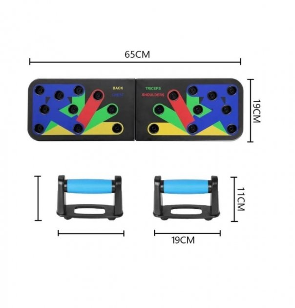 Набор для тренировок Push up Board с доской для отжиманий и набором трубчатых эспандеров (VP-99) - фото 2