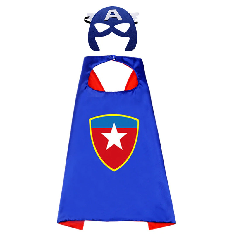 Карнавальний костюм дитячий плащ з маскою Капітан Америка для хлопчиків від 2 до 6 років