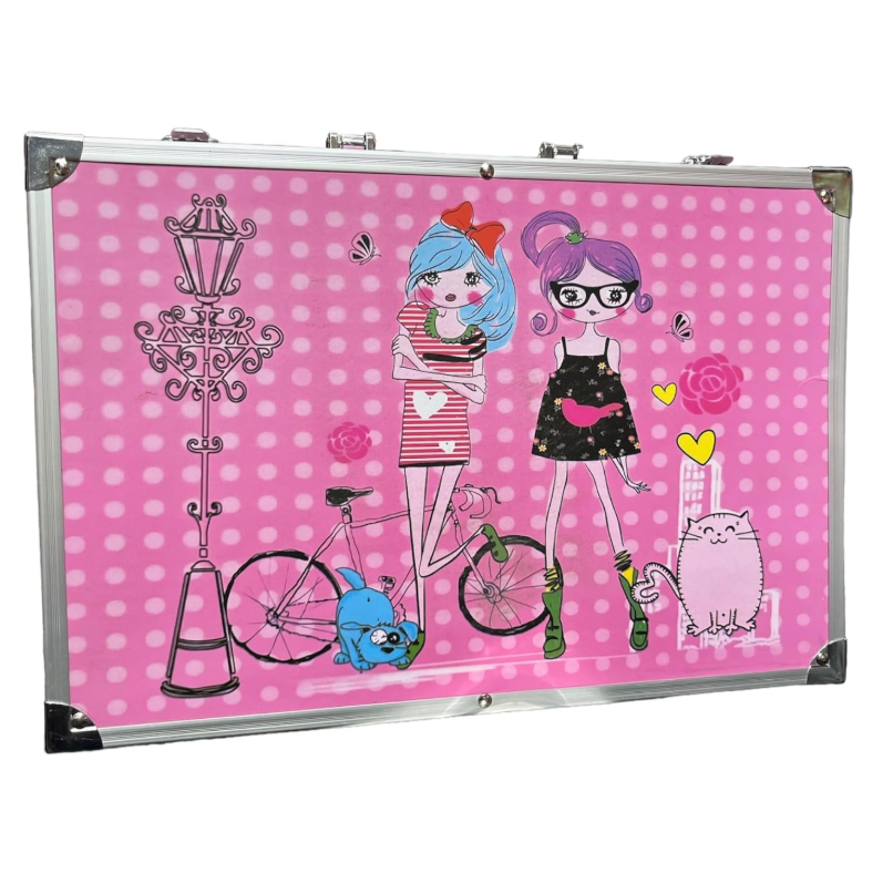 Набор для рисования Модные девочки 145 элементов в металлическом чемоданчике (142)