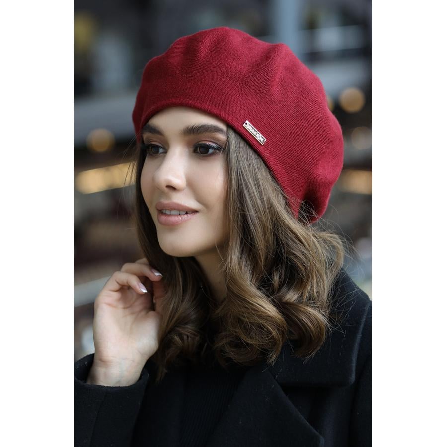 Берет  жіночий напіввовняний Карнелія Braxton 6018 one size Бордовий