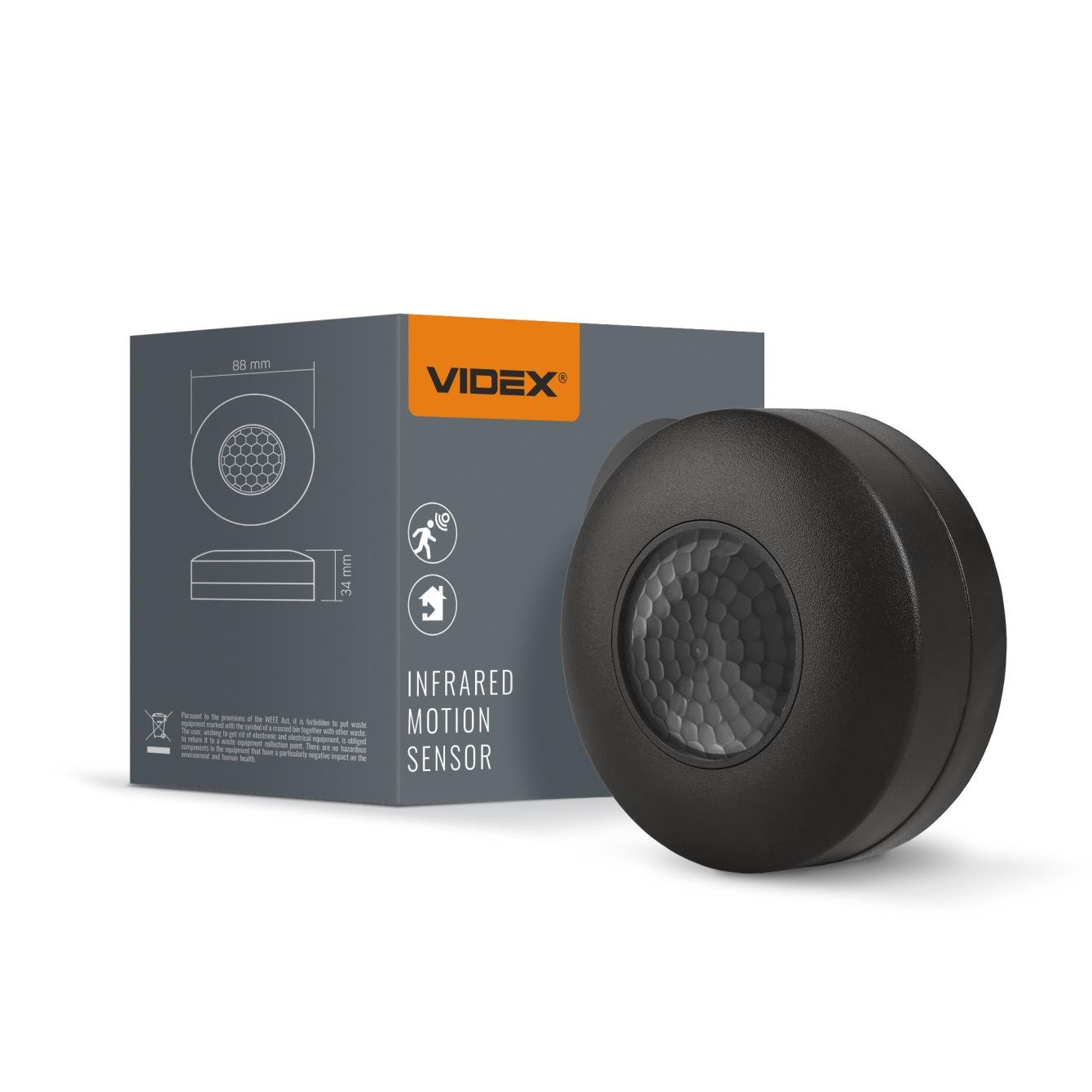 Датчик движения и света инфракрасный Videx VL-SPC12B 220V 1200W Black (VL-SPC12B)