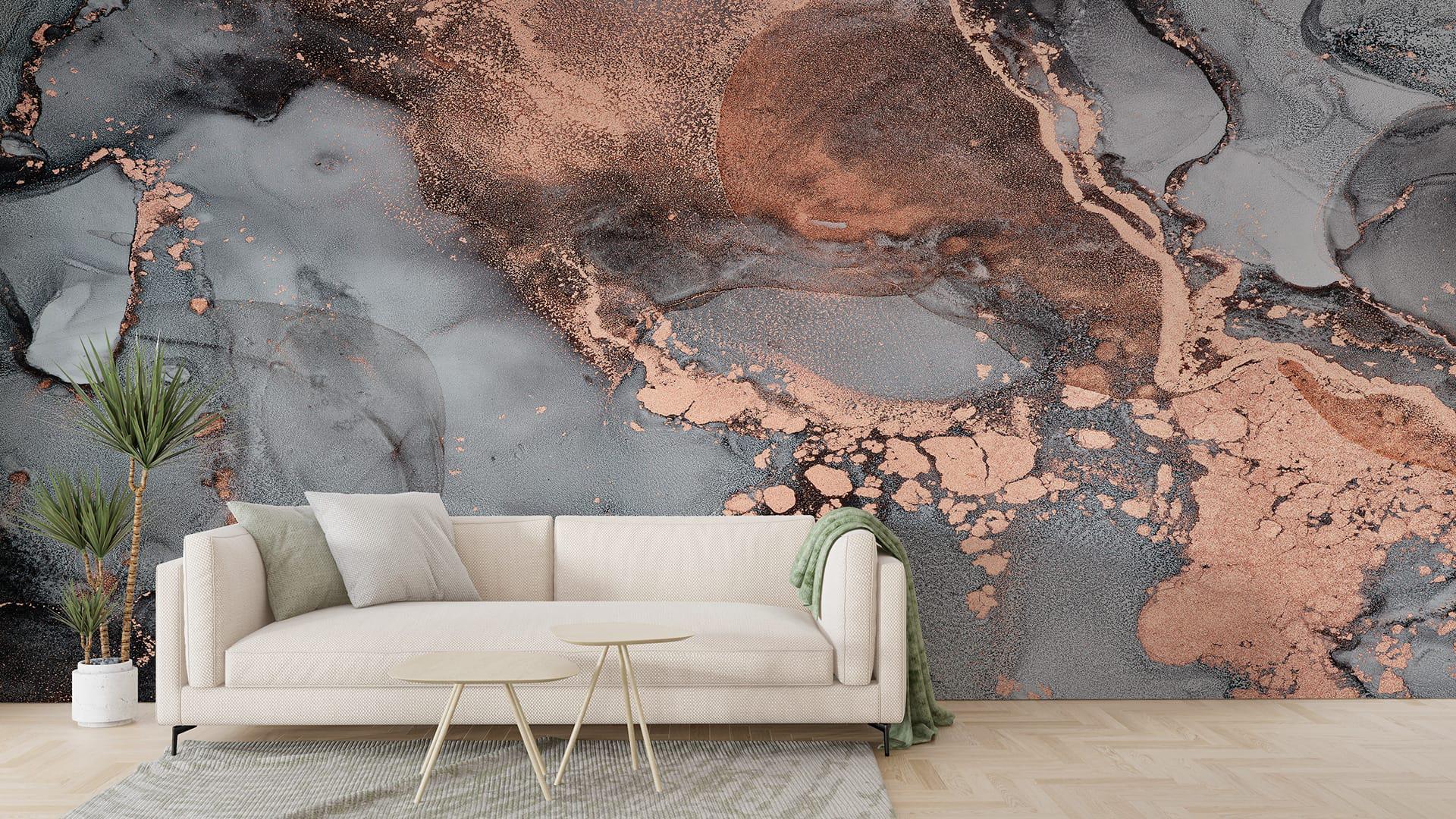 Фотошпалери флізелінові Styleo Print-walls Бронзовий флюїд 0313 300х250 см (Pw-0313/2)