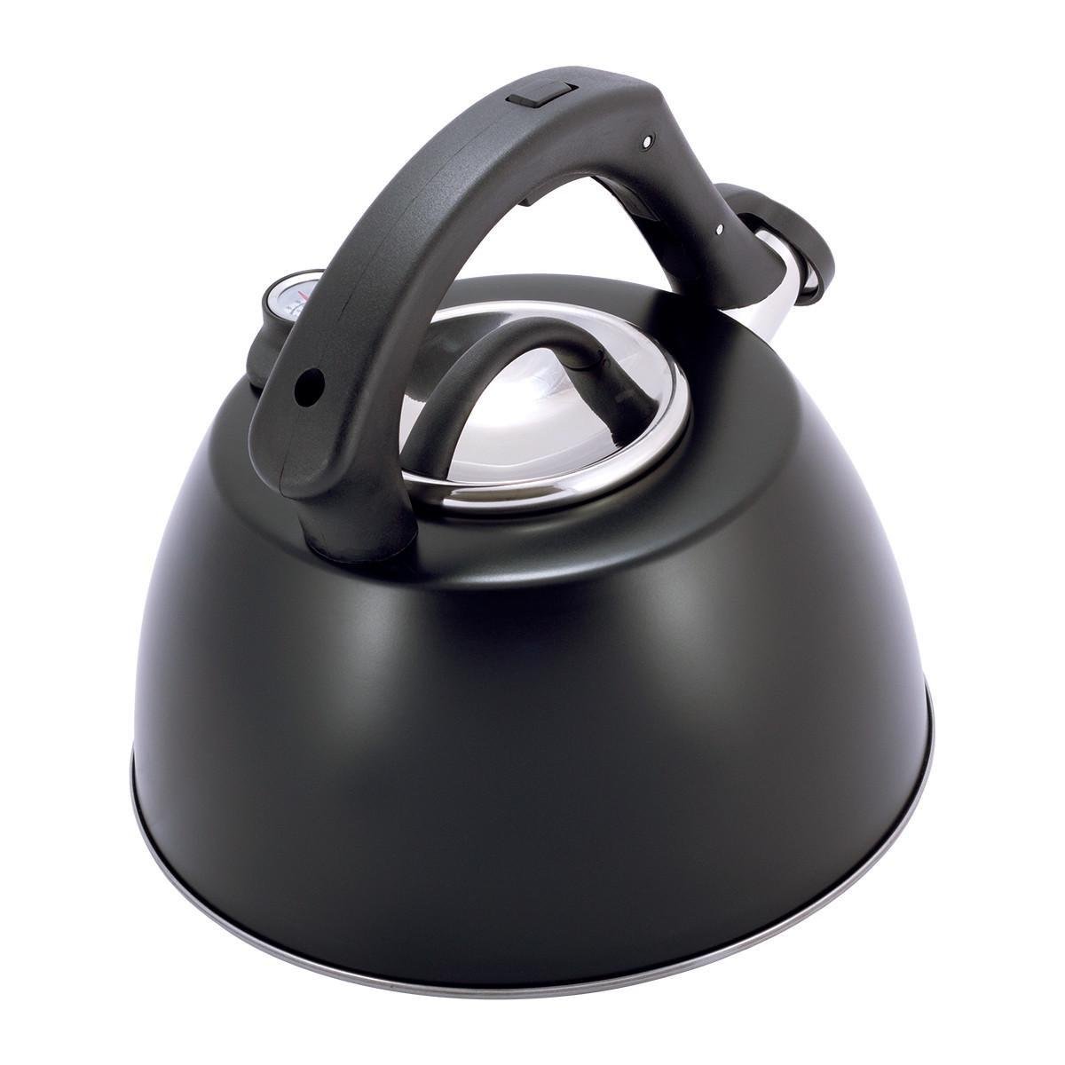 Чайник со свистком Kamille KM-1077А из нержавеющей стали с термометром 3 л Черный (150-84-1077А) - фото 7