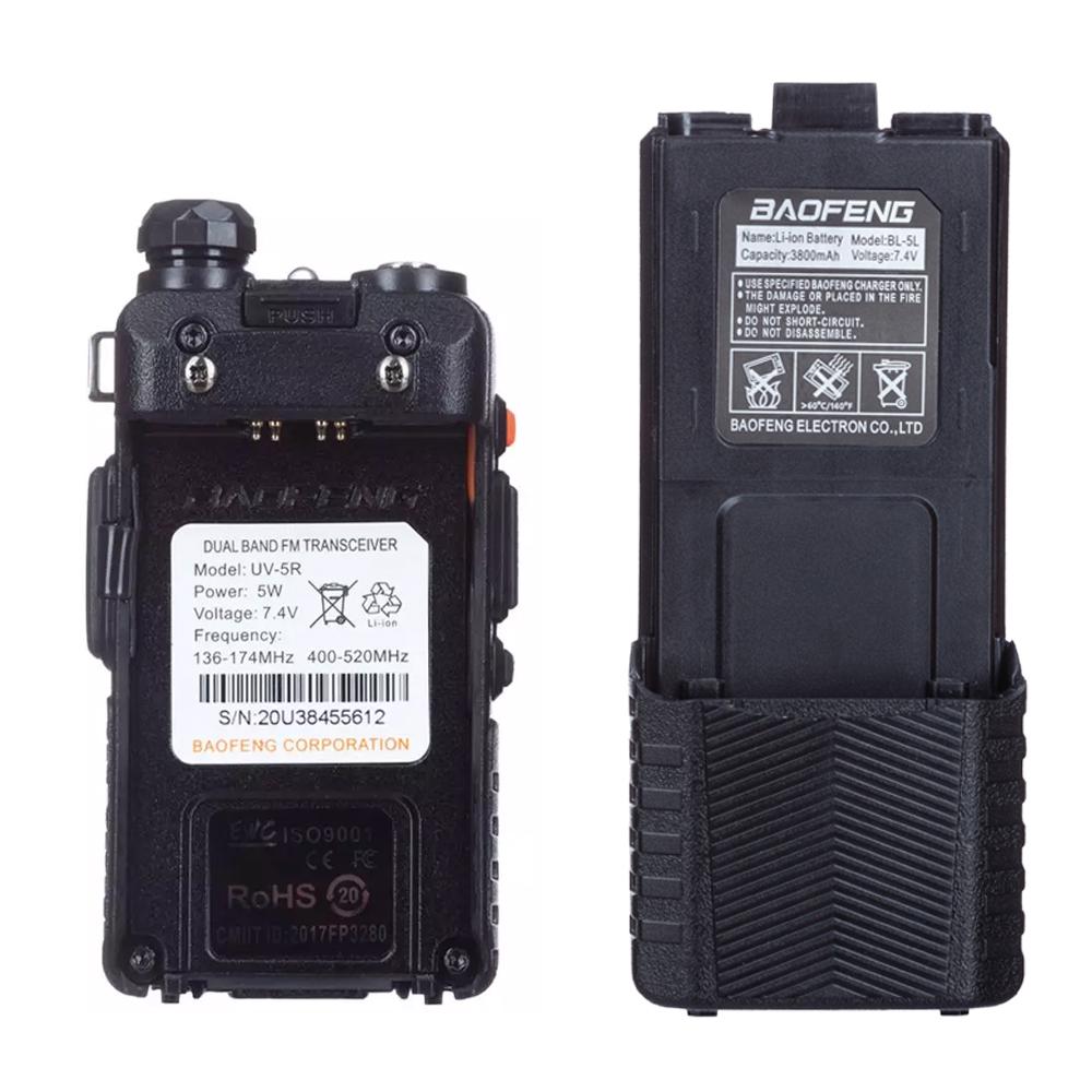 Рація Baofeng UV-5R c кнопкою РТТ і гарнітурою Baofeng Чорний - фото 2