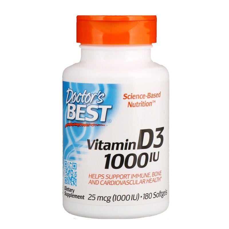 Витамин D Doctor's Best Vitamin D3 1000 IU 180 Softgels