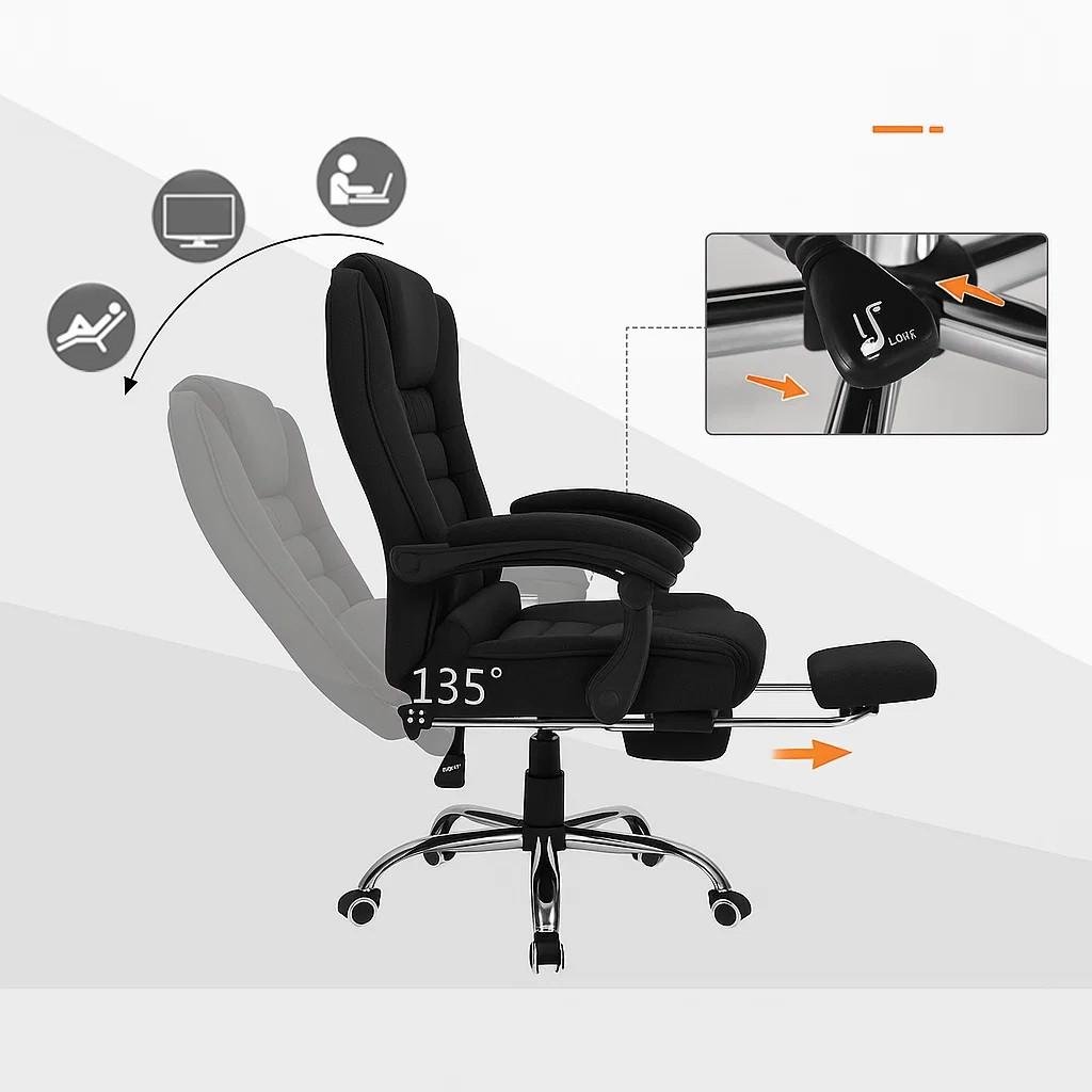 Офисное кресло с массажной подушкой и подставкой для ног BOSS KO22 Premium из ткани до 130 кг. Черный (17398) - фото 9 Офисное кресло с массажной подушкой и подставкой для ног BOSS KO22 Premium из ткани до 130 кг. Черный (17398) - фото 9