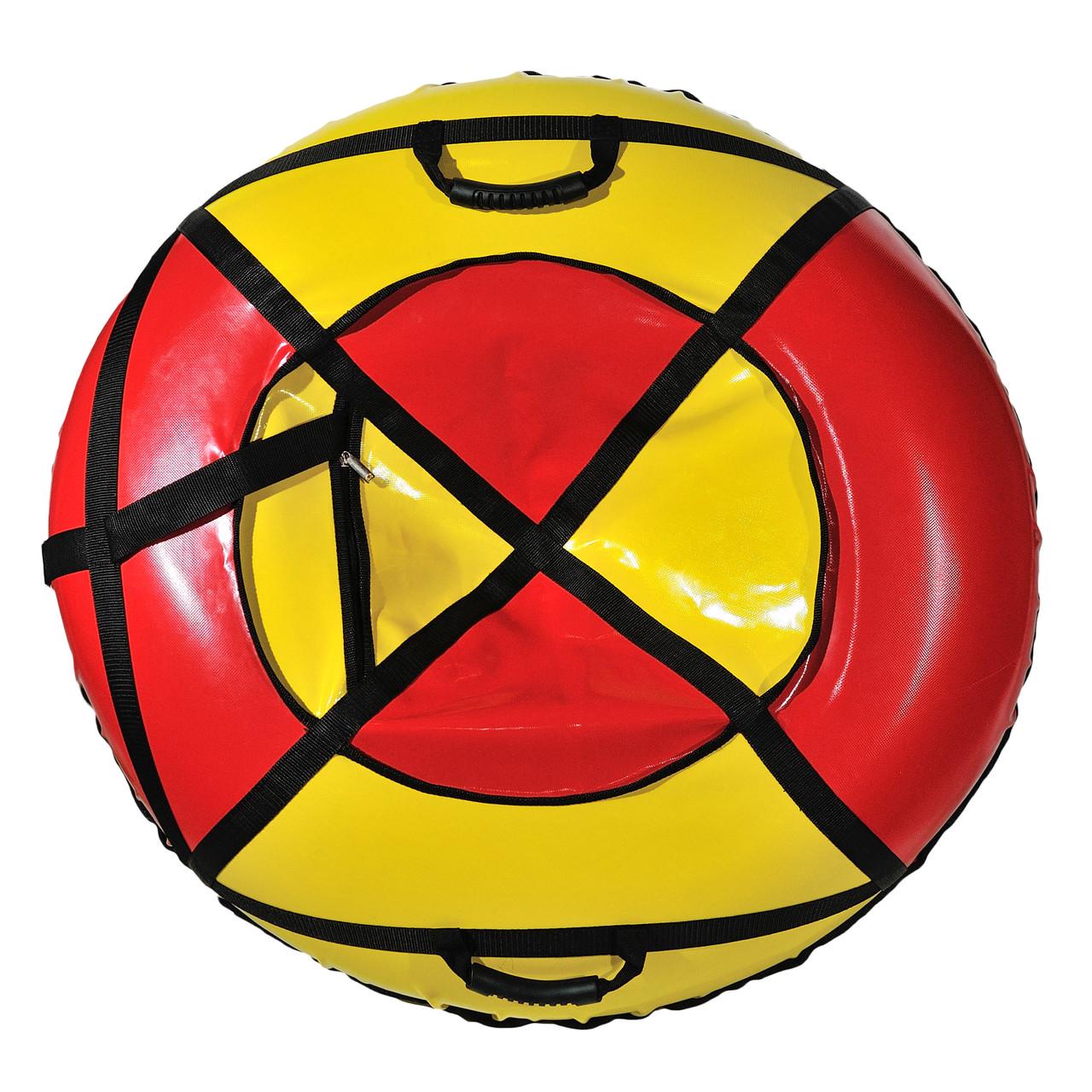 Тюбинг надувной Tent с камерой d 100 см 2 ручки Красно-жёлтый (tb_f5_0001)