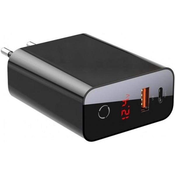 Сетевое зарядное устройство Baseus Speed ​​PPS Smart Shutdown 1USB LCD C+U 3A Black (CCFSEU907-01)