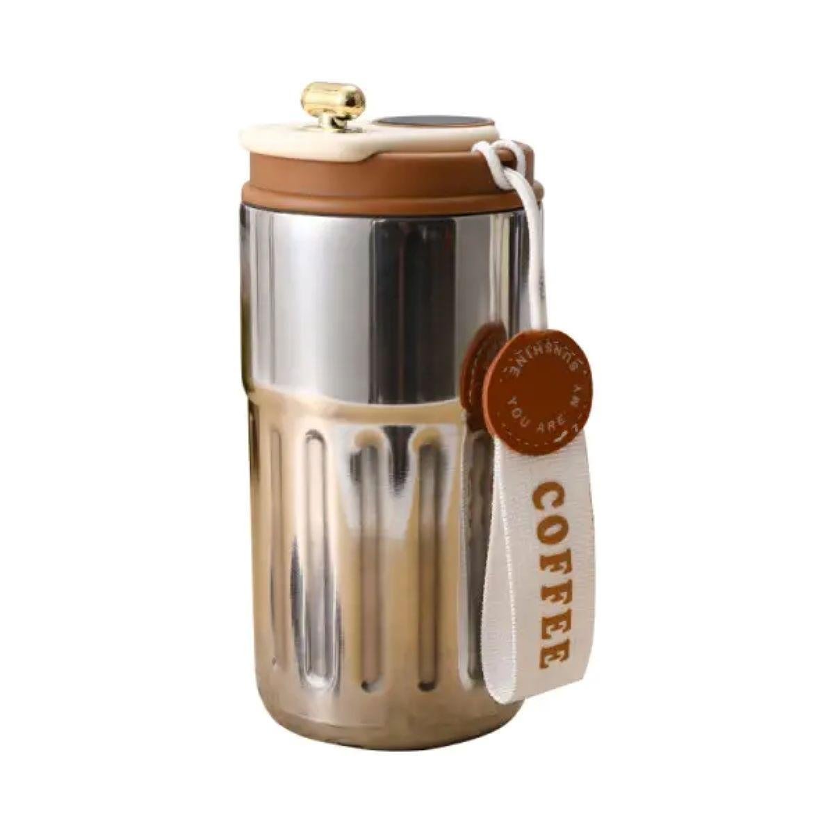 Термокружка Coffee HP-14-10BR с датчиком температуры 500 мл Коричневый (A-033260) - фото 1