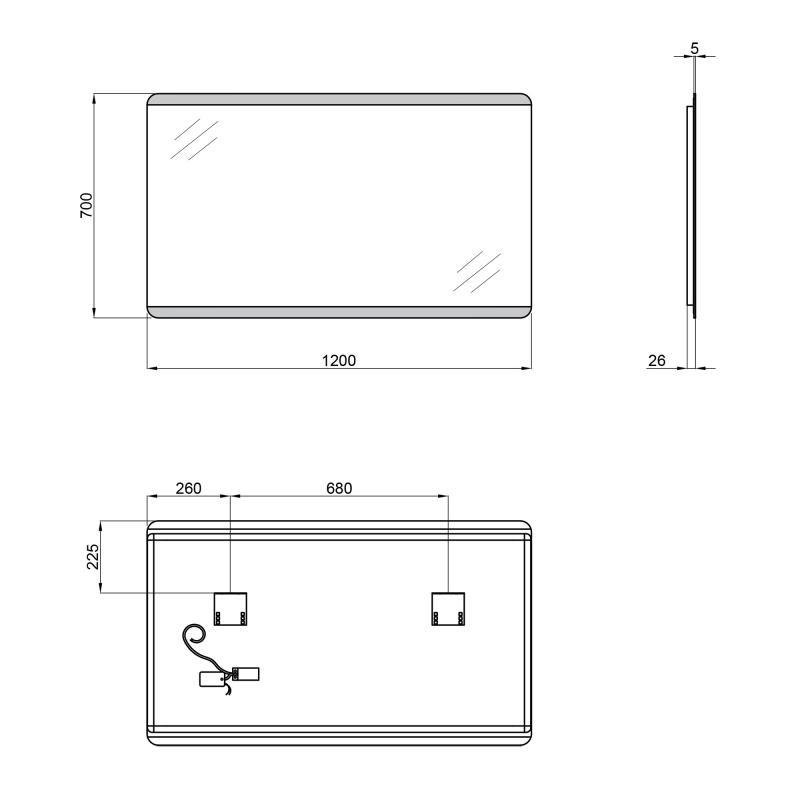 Дзеркало Qtap Tern LED з кнопковим вимикачем 1200х700 мм (11345850) - фото 2