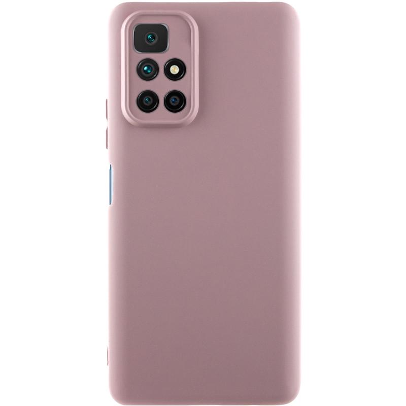 Противоударный чехол TPU GETMAN Liquid Silk Full Camera для Xiaomi Redmi 10 Розовый / Pink Sand