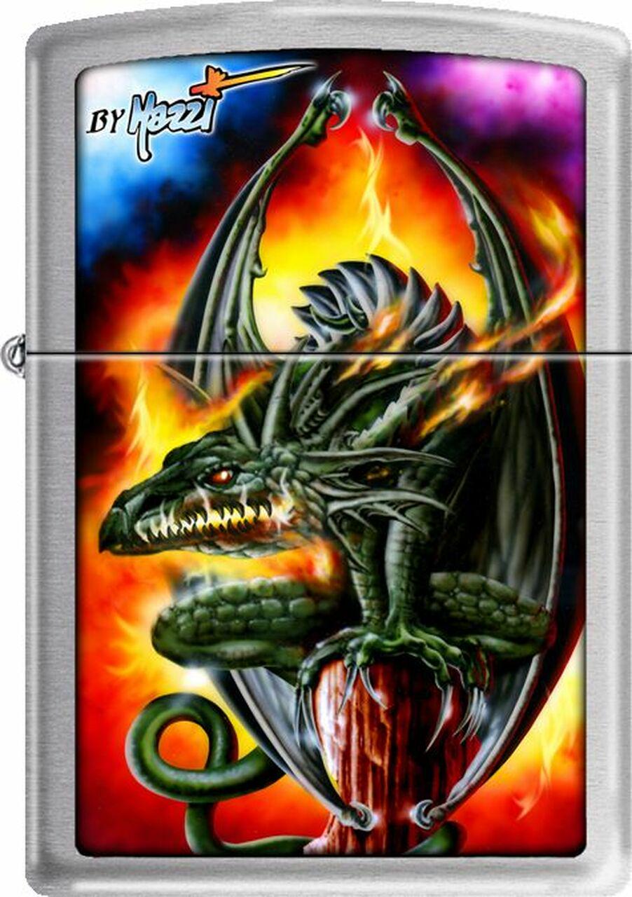 Запальничка Zippo Brushed Chrome Mazzi Dragon