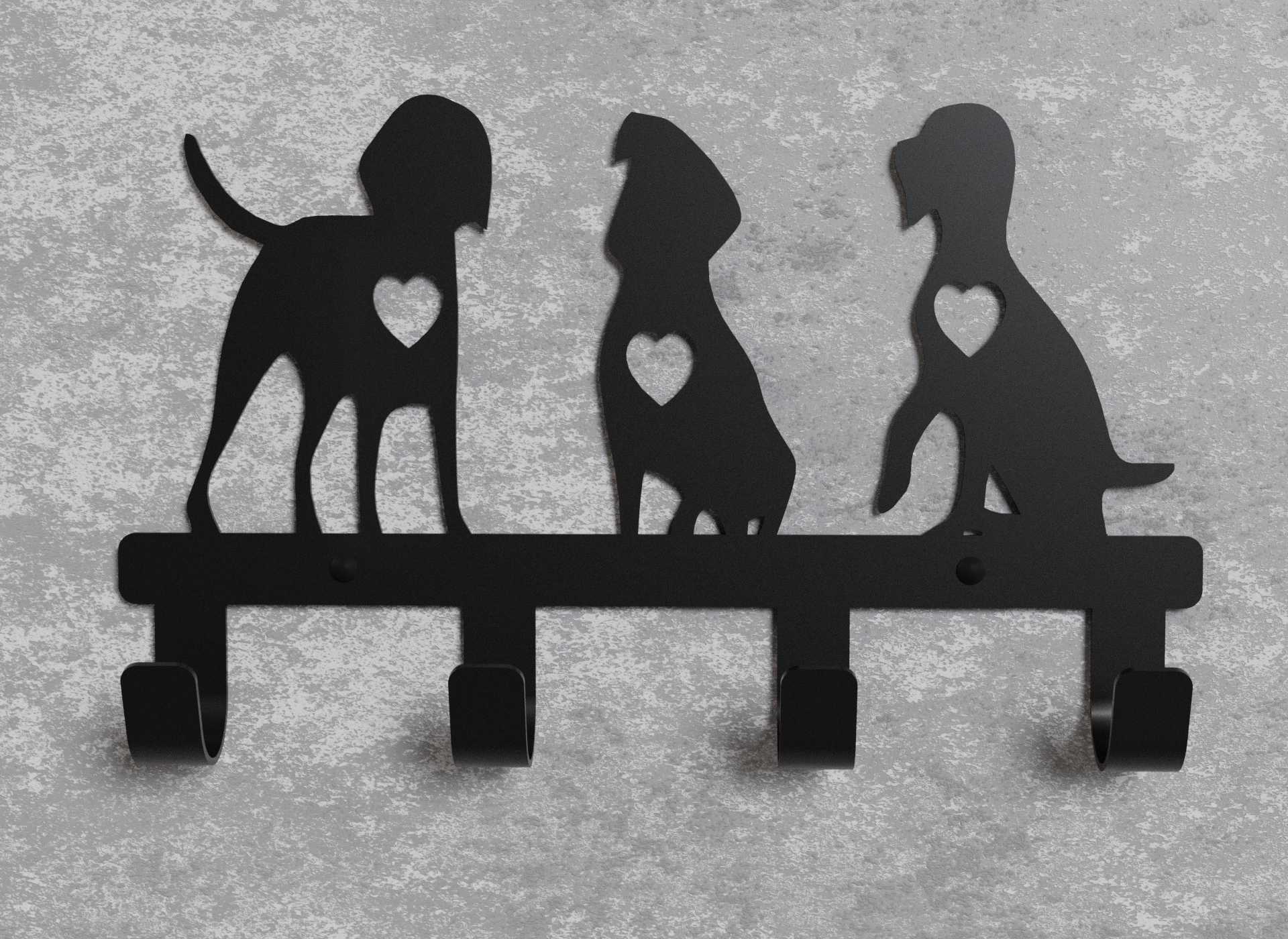 Вішалка настінна Loft-Craft Друзі з металу Чорний (AM-002-bk)