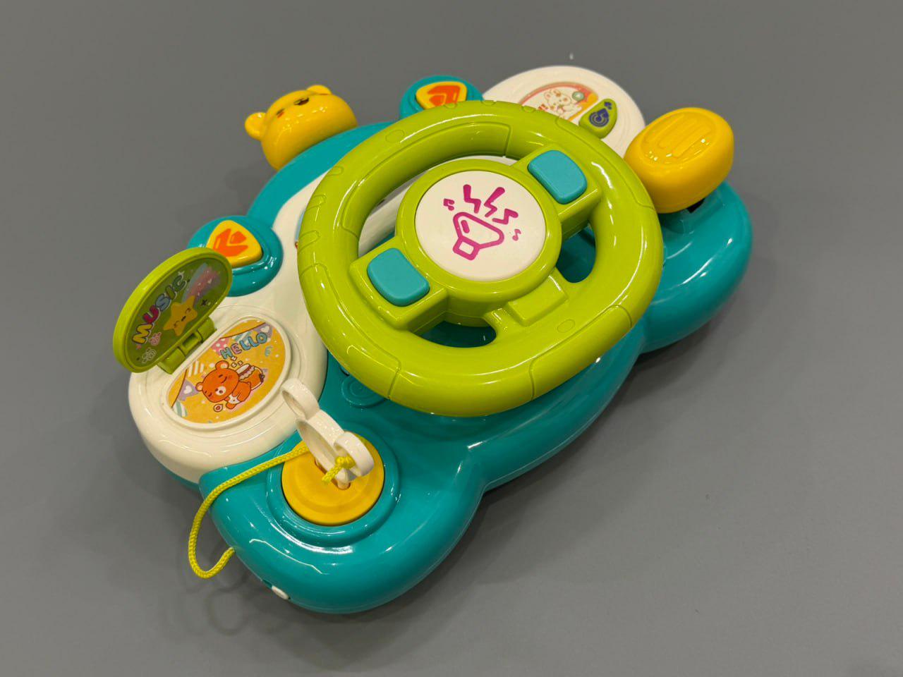 Музыкальный руль WToys подсветка/сказки/песни/озвучения украинский язык Голубой (34764)