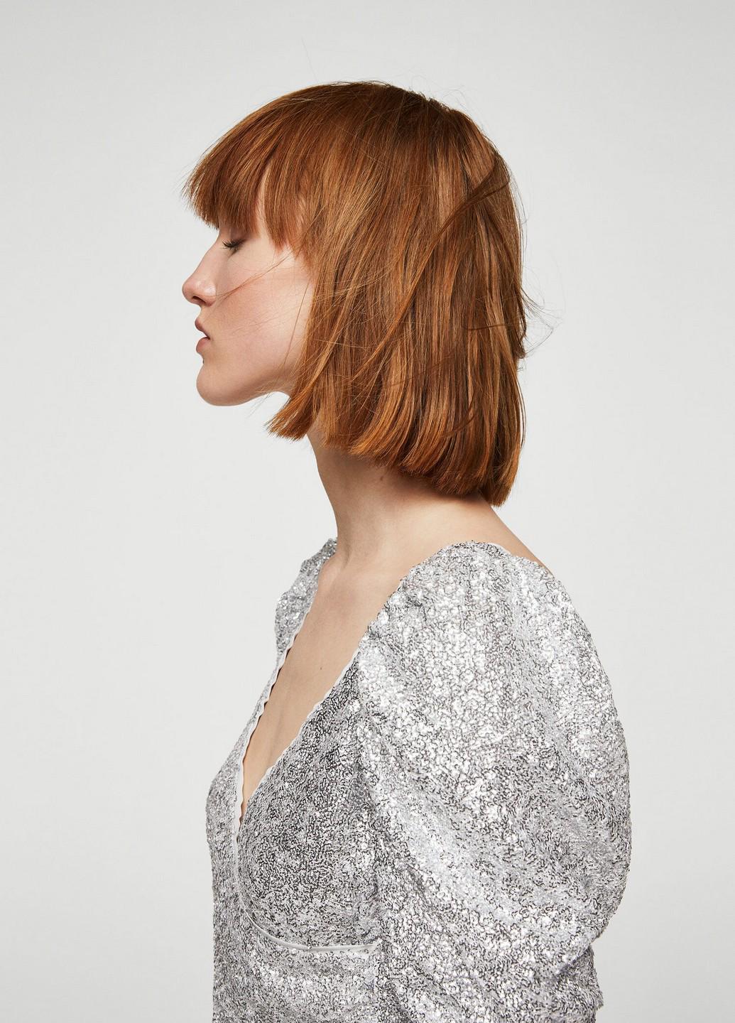 Блузка Mango M Серебряный (2000000839141) - фото 6 Блузка Mango M Серебряный (2000000839141) - фото 6