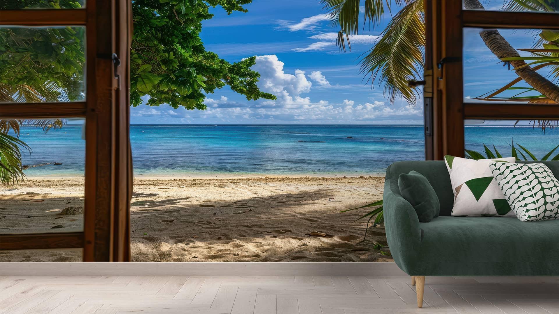 Фотообои флизелиновые Styleo Print-walls Окно на пляж 0617 300х200 см (Pw-0617)