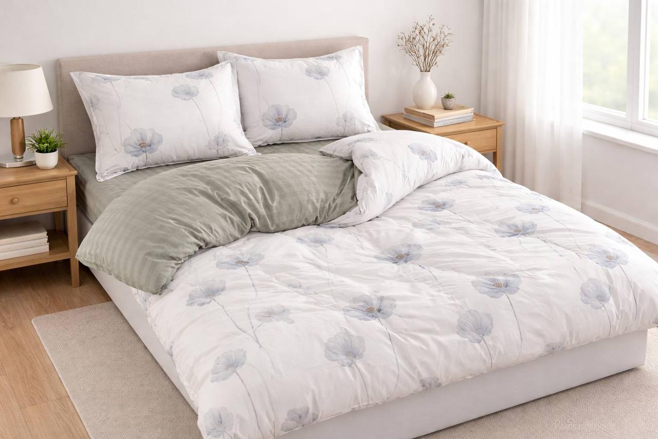 Комплект постельного белья Laura-grand Н-8-10 с нежным цветочным принтом евро Белый (2944283393)