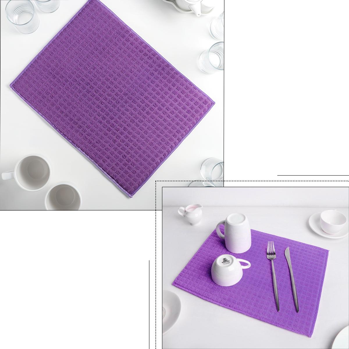 Влаговпитывающий коврик для посуды Dish drying mat 38х50 см Фиолетовый (1001890-Violet) - фото 3