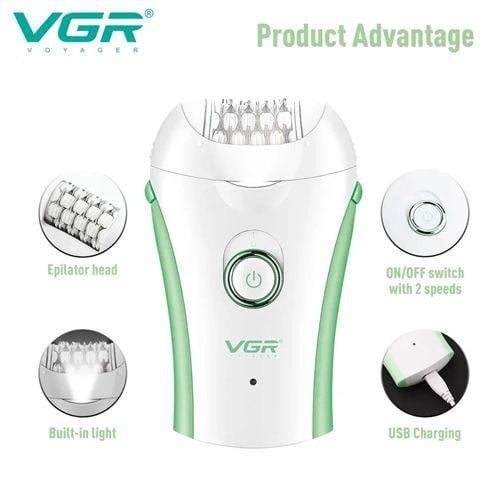 ᐉ Эпилятор женский VGR V-705 беспроводной с подсветкой Green (14638298 ...