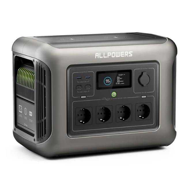 Зарядна станція ALLPOWERS 1800W 1152Wh LiFePO4 1800 Вт 230 В чиста синусоїда бездротова зарядка Qi