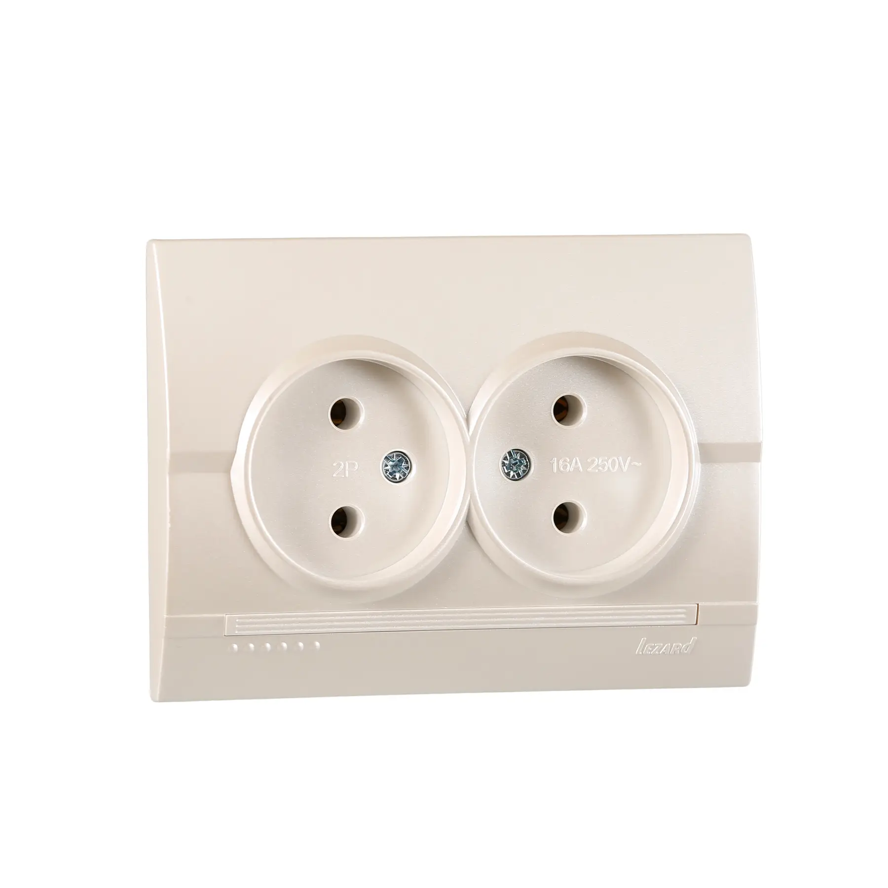 Розетка Lezard Deriy 2-а Білий металік