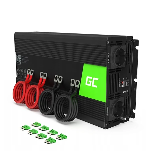 Автомобільний інвертор Green Cell INV09 с чистою синусоїдою 12V/220V 1000W/2000W