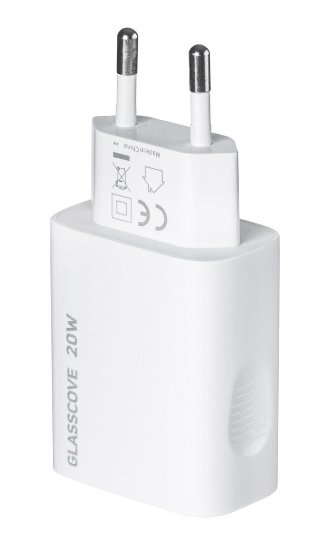 Зарядний пристрій Glasscove TC-012APQ20 3 A 20 W USB/Type C White (3_00661) - фото 2