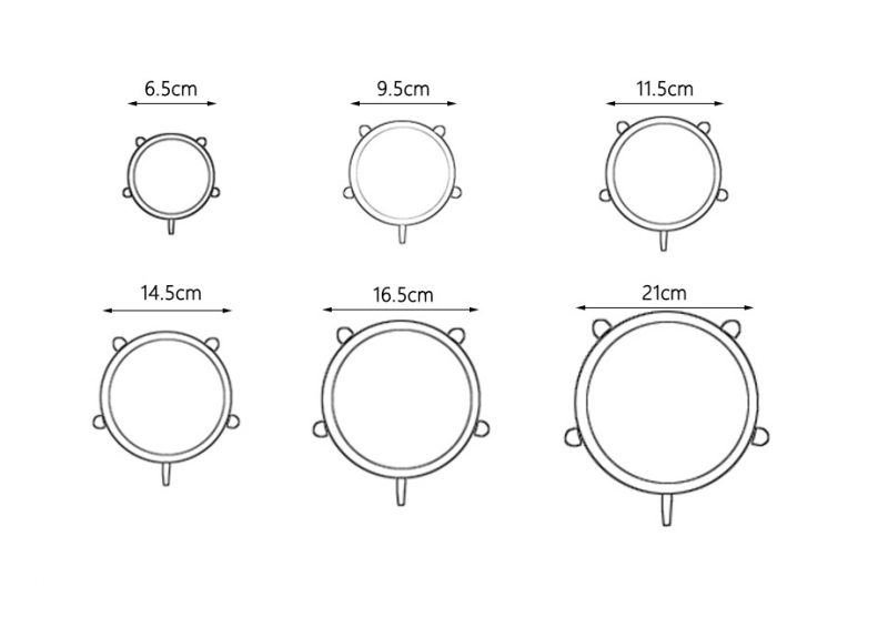 Набір силіконових кришок Super Stretch Silicone Lids 6 шт. білий - фото 5