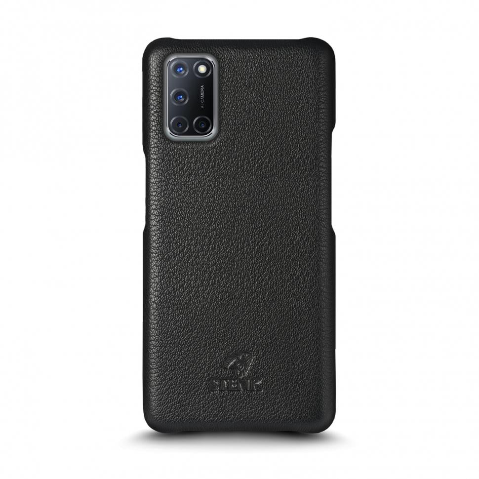 Кожаная накладка Stenk Cover для OPPO A52 Черный (69359)