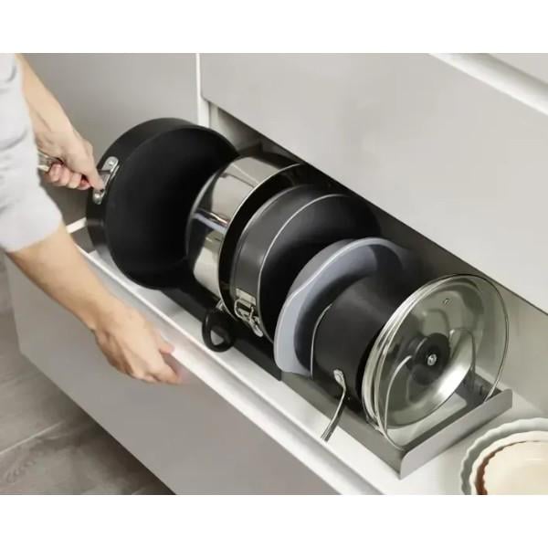 Органайзер для кришок та кухонного посуду металевий регульований (HR4523) - фото 3 Органайзер для кришок та кухонного посуду металевий регульований (HR4523) - фото 3