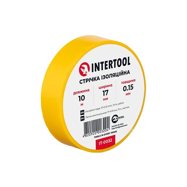 Стрічка ізоляційна Intertool 0,15х17 мм 10 м Жовтий (IT-0032)