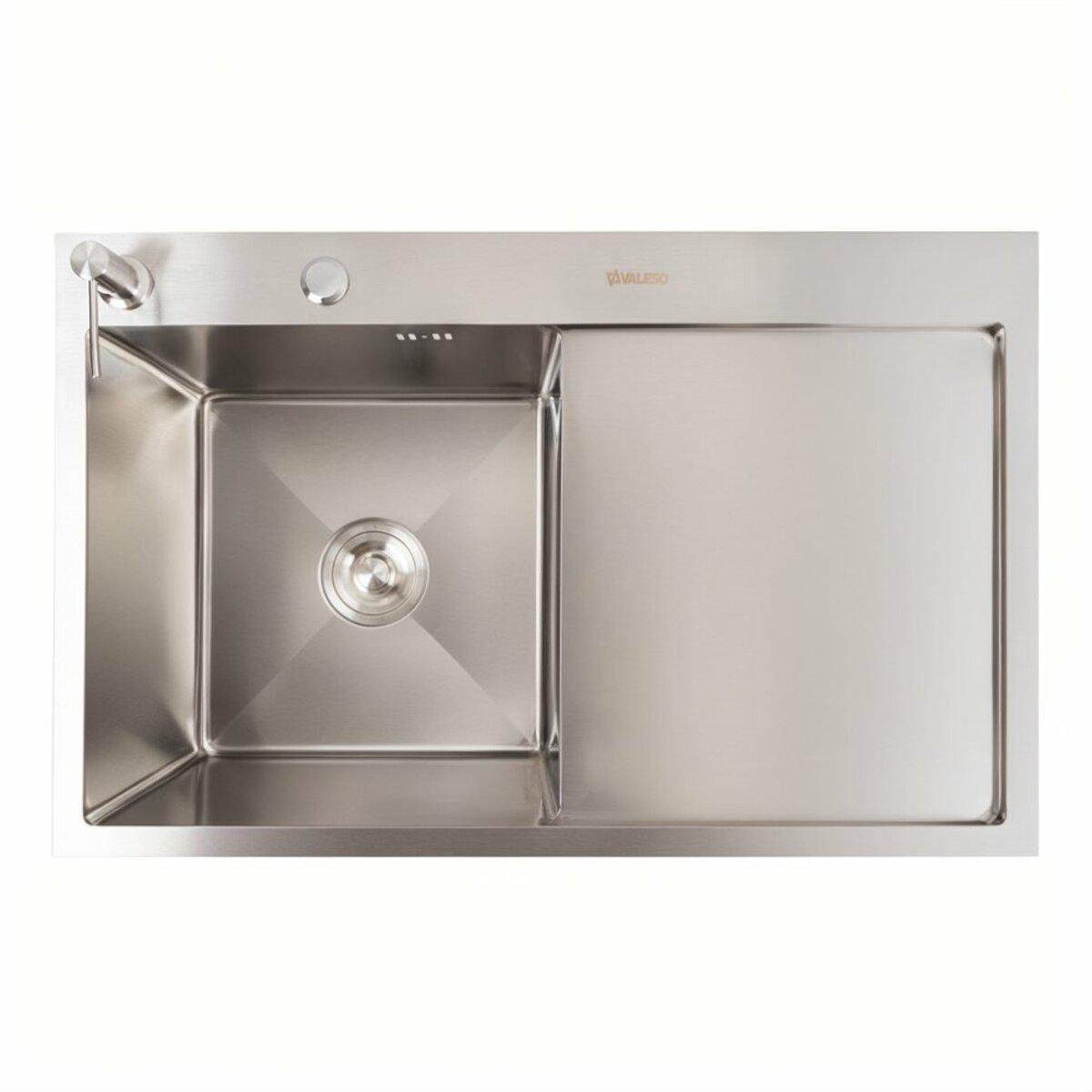 Мийка кухонна Valeso Handmade CM L нержавіюча сталь круглий сифон 3,0/0,8 см 78x50 см (000236)