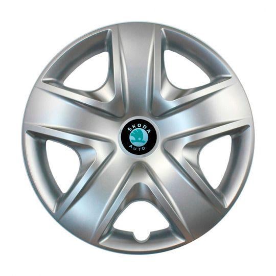 Автомобильные колпаки SKS 500 R17 с логотипом Skoda 4 шт. Серебристый
