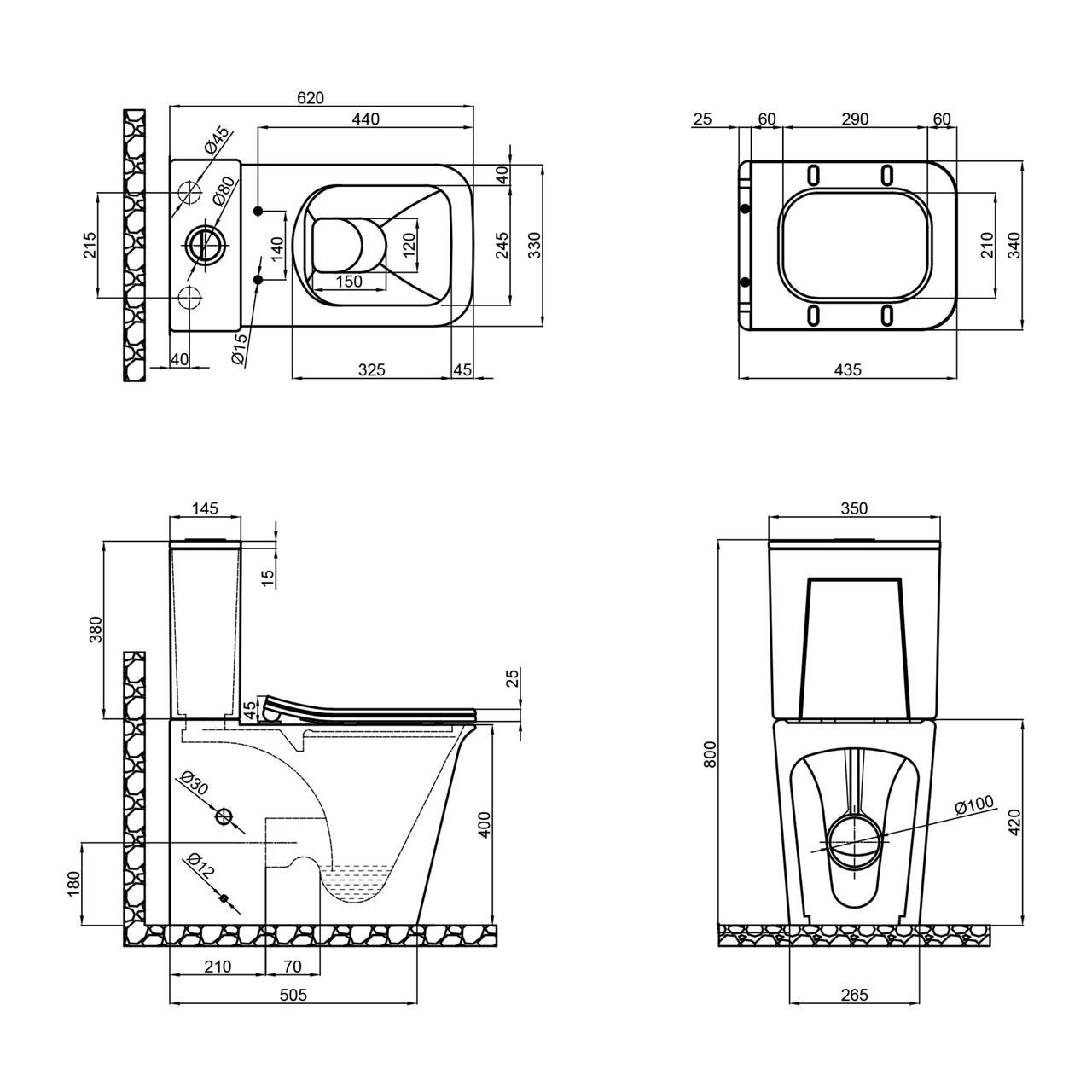 Бачок для напольного унитаза Qtap Nando нижний подвод (QT12221222AW2) - фото 2 Бачок для напольного унитаза Qtap Nando нижний подвод (QT12221222AW2) - фото 2