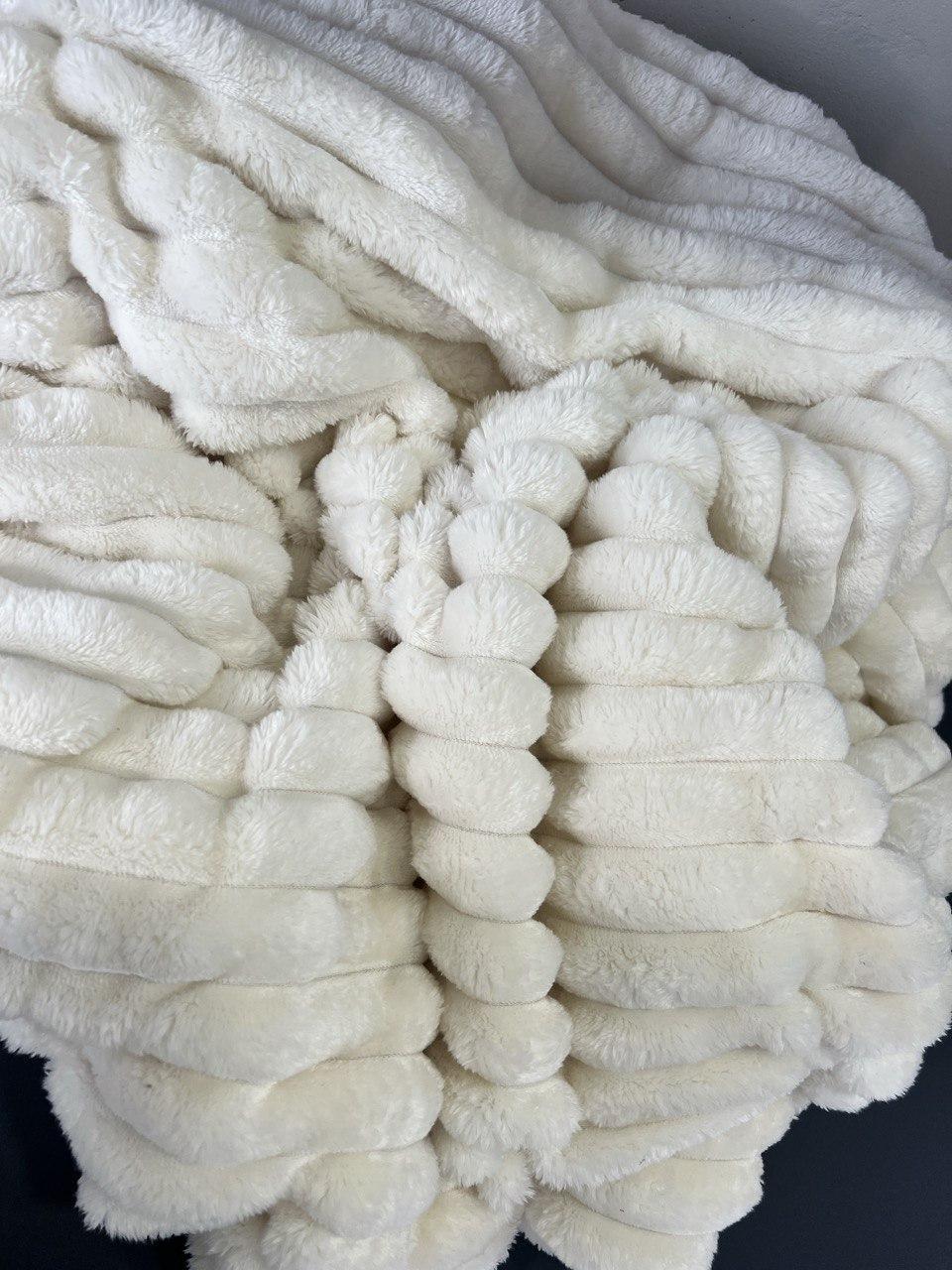 Плед Королівський шарпей двоспальний 180х220 см Молочний - фото 5 Плед Королівський шарпей двоспальний 180х220 см Молочний - фото 5