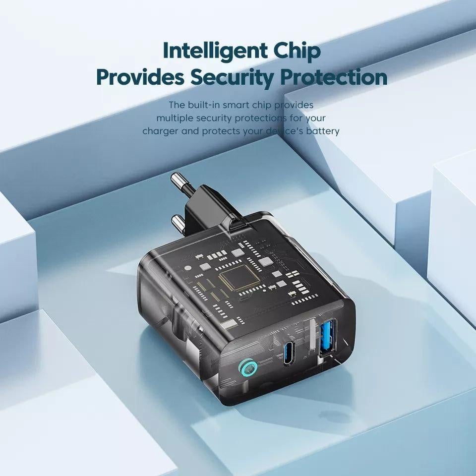 Зарядний пристрій мережевий Toocki GaN 65W USB/Type-C Fast Charger 65W Black (25397373) - фото 4 Зарядний пристрій мережевий Toocki GaN 65W USB/Type-C Fast Charger 65W Black (25397373) - фото 4