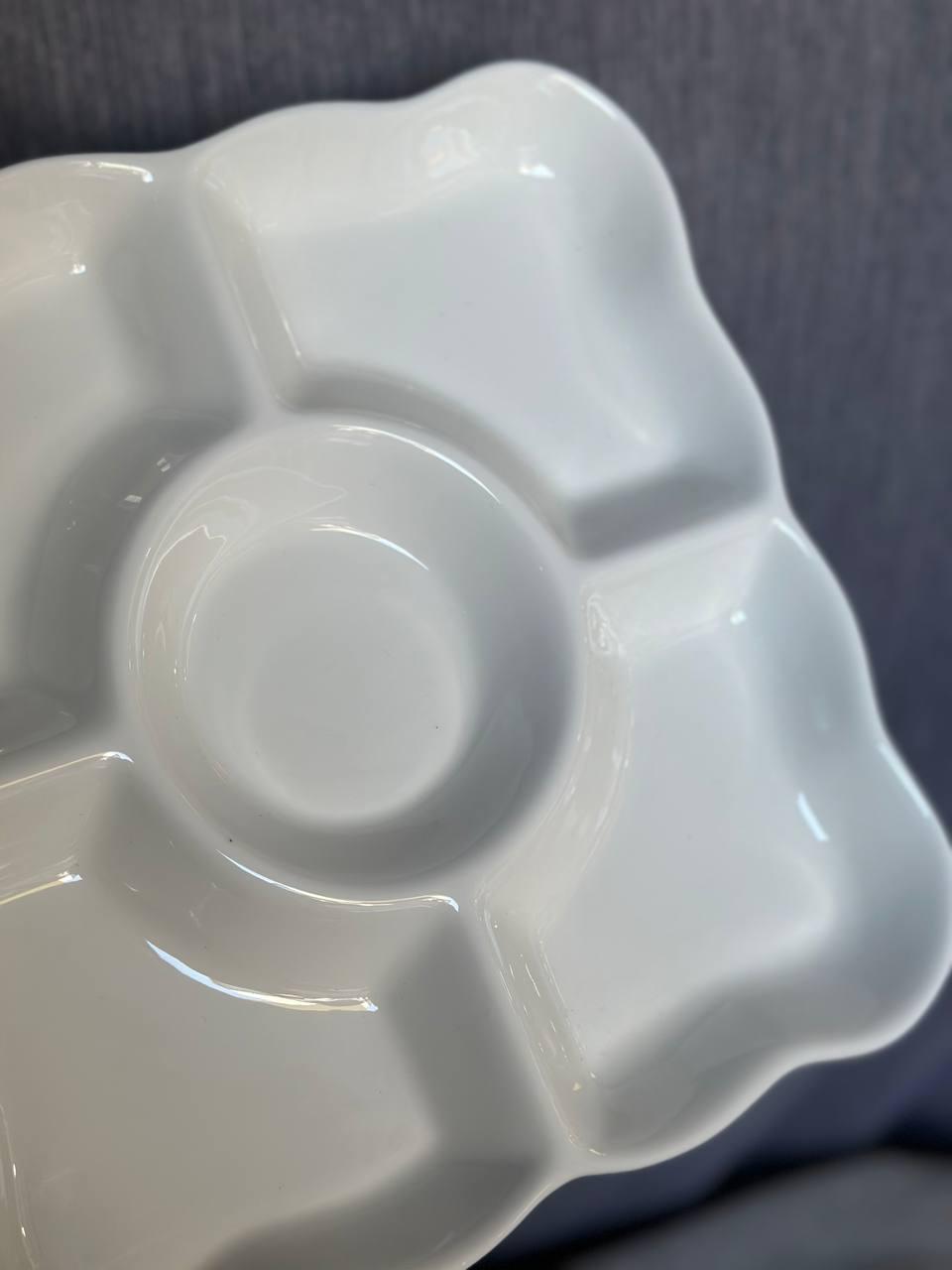 Менажница TS Kitchen керамическая 24 см 5 секций Белый (24628290) - фото 3