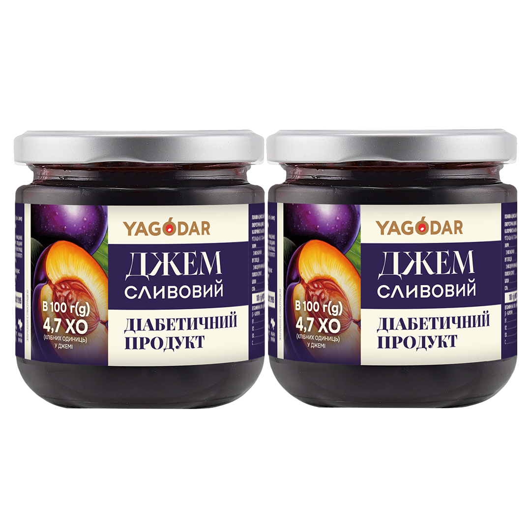Джем со сливой YAGODAR без сахара 2 шт. (2671968697)